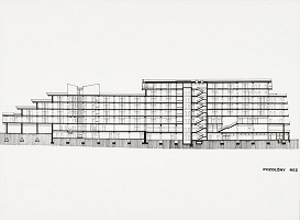 Lumír Lýsek, Lýdia Titlová, Rajmund Müller – Zväz výrobných družstiev v Bratislave. Návrh, pozdĺžny rez. 