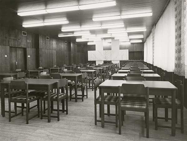 Rajmund Müller, Dušan Králik – Telekomunikačná budova ZS a TU v Žiline. Interiér, jedáleň 