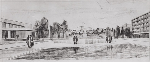 Dušan Kuzma, Rajmund Müller – Pamätník SNP v Banskej Bystrici. Skica návrhu. 