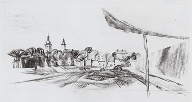 Dušan Kuzma, Rajmund Müller – Pamätník SNP v Banskej Bystrici. Skica. Pohľad od pamätníka na mesto. 