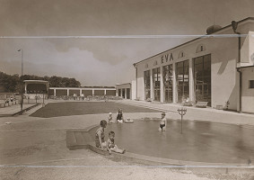 Andrej Szőnyi, Franz Wimmer, Václav Kolátor – Fotografie realizovaných stavieb. Kúpalisko Eva v Piešťanoch. Detský bazén 