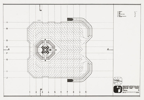 Rajmund Müller, Peter Černo, Stanislav Spáčil – Nákupné stredisko v Bratislave – Lamač. Pôdorys strechy 