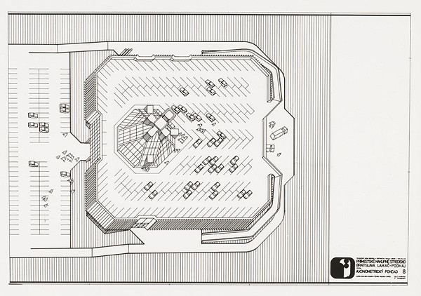 Rajmund Müller, Peter Černo, Stanislav Spáčil – Nákupné stredisko v Bratislave – Lamač. Axonometrický pohľad 
