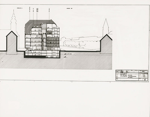 Ján Bahna, František Kalesný, Rajmund Müller – Dostavba Domu odievania rekonštrukciou OD Dunaj v Bratislave. Priečny rez 
