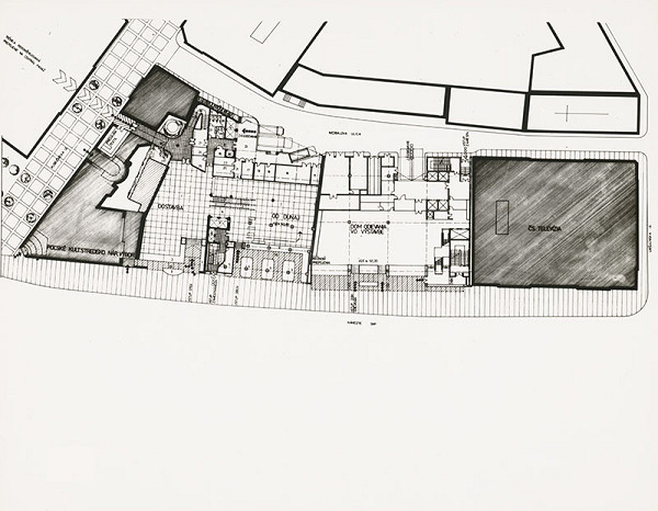 Ján Bahna, František Kalesný, Rajmund Müller – Dostavba Domu odievania  rekonštrukciou OD Dunaj v Bratislave. Pôdorys. 