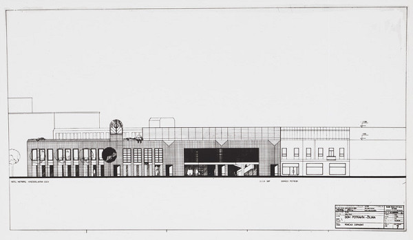 Ján Bahna, Peter Valach, Rajmund Müller – Predajňa potravín v Žiline. Pohľad západný. M 1:100 (pôv.)   