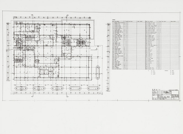 Valentín Grúber, Rajmund Müller – Obchodný dom v Novom Meste nad Váhom. Pôdorys prízemia. M 1:100 (pôv.)   