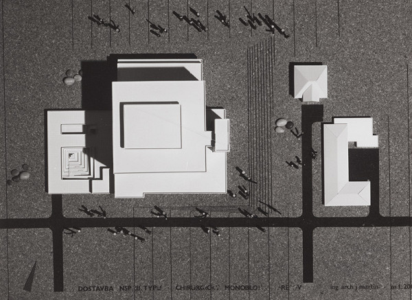 Jindřich Martin, Rajmund Müller – Dostavba nemocnice s poliklinikou III. typu v Prešove. Chirurgický pavilón. Model.  