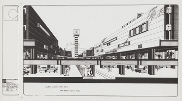 Ivan Matušík, Fedor Minárik, Peter Minarovič, Karol Rosmány, Pavel Čížek, František Čížek, Rajmund Müller – Návrh na mestské centrum na Obchodnej ulici v Bratislave. Perspektíva III 