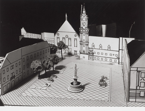 Rajmund Müller – Štúdia úprav námestí v štátnej mestskej pamiatkovej rezervácii Bratislava - mesto. Model.  