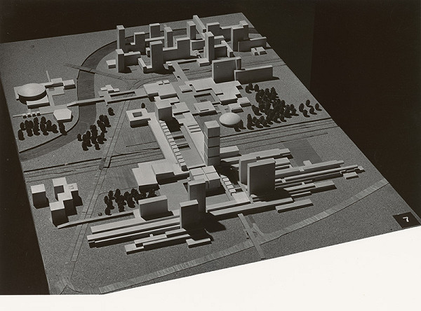 Tibor Alexy, Ján Kavan, Filip Trnkus, Rajmund Müller – Súťaž na centrum aglomerácie Martin-Vrútky. Návrh č. 7. Model. 