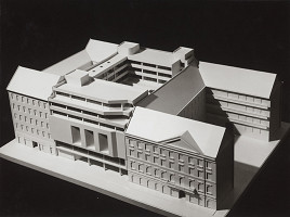 Ferdinand Konček, Iľja Skoček, Ľubomír Titl, Rajmund Müller – Prevádzková budova a riaditeľstvo SND v Bratislave. Model.  