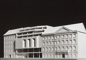 Ferdinand Konček, Iľja Skoček, Ľubomír Titl, Rajmund Müller – Prevádzková budova a riaditeľstvo SND v Bratislave. Model.  