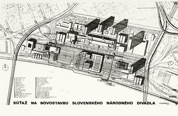 Juraj Osvald, Ladislav Fischer, Pavol Lieskovský, Vladimír Šarocký, Rajmund Müller – Nová budova SND v Bratislave. Situácia. 