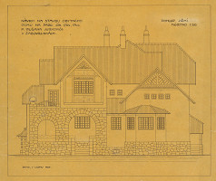 Dušan Samuel Jurkovič – Vila Žabovřesky, Brno. Pohľad južný. M 1:50 