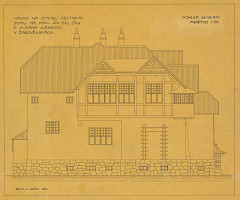 Dušan Samuel Jurkovič – Vila Žabovřesky, Brno. Pohľad severný. M 1:50 