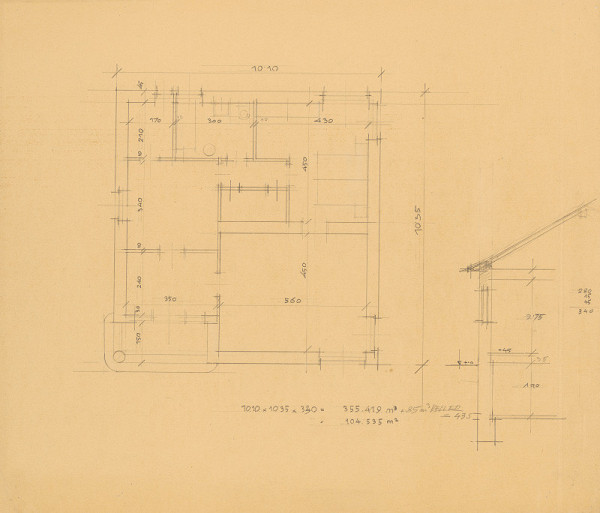 Dušan Samuel Jurkovič – Robotnícky dom Matejovce. Pôdorys -skica 