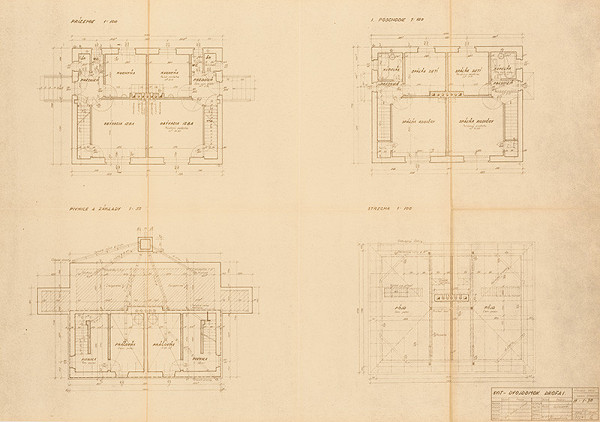 Neznámy autor – Svit - Dvojdom typ „DROFA“. Pôdorysy. M 1:50, M 1:100 