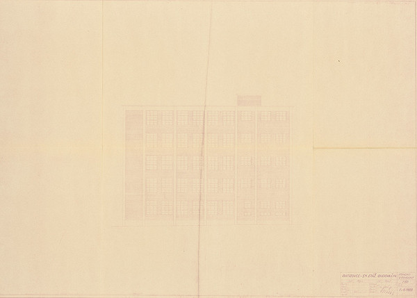 Neznámy autor – Batizovce - Svit -5-poschodová budova č.14 - východný pohľad. M 1:100 