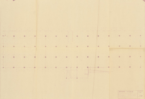 Neznámy autor – Batizovce - Svit -7-poschodový sklad - pôdorys suterénu. M 1:100 