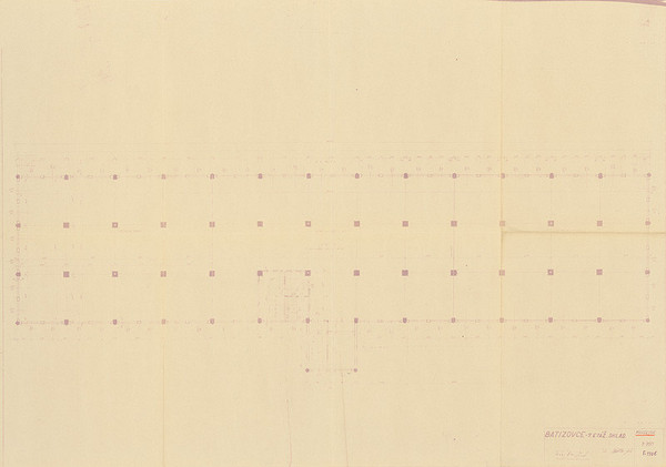 Neznámy autor – Batizovce - Svit -7-poschodový sklad - pôdorys prízemia. M 1:100 
