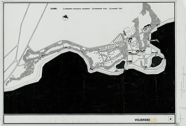 Ján Svetlík – Súťažný návrh na Oravskú priehradu. Urbanistický návrh Vojenské. 