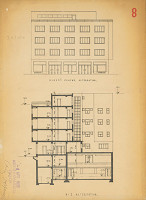 Ferdinand Silberstein-Silvan – Mestská sporiteľňa, Trenčín. Hlavný pohľad a rez 