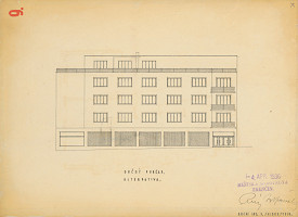 Ferdinand Silberstein-Silvan – Mestská sporiteľňa, Trenčín. Bočný pohľad 