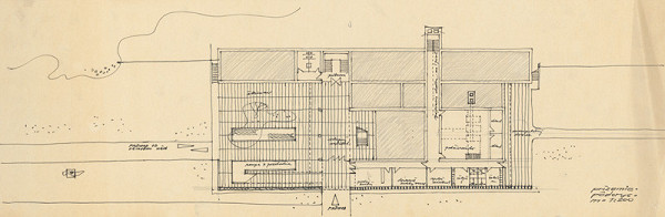 Ferdinand Milučký – Krematórium a urnový háj. Pôdorys prízemia. M 1:200 