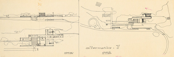 Ferdinand Milučký – Krematórium a urnový háj. Alternatíva 1. M 1:500 