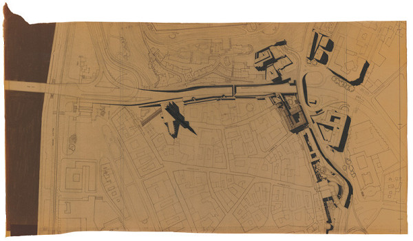 Ferdinand Milučký – Obnova bloku pamiatok v centre Bratislavy. Situácia. M 1:1000 