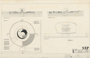 Ferdinand Milučký, Rudolf Masný – Základný kameň pomníka SNP, Bratislava. Pôdorys, pohľad, rezy. M 1:20, M 1:5 
