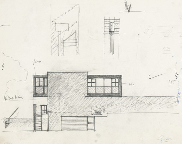 Ferdinand Milučký – Vlastný rodinný dom. Révova ulica, Bratislava. Úvodná skica 