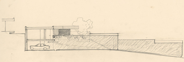 Ferdinand Milučký – Skupina rodinných domov. Nad Lúčkami. Bratislava. Skica 