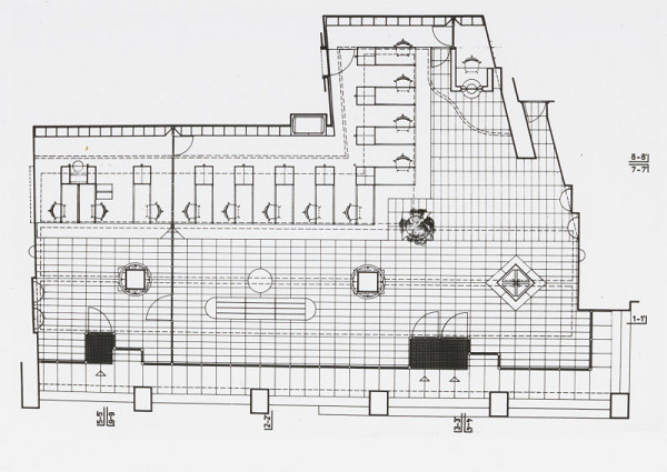 Ferdinand Milučký – Cestovná kancelária Tatratour na Františkánskom námestí v Bratislave. Pôdorys. 