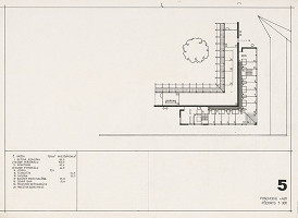 Ferdinand Milučký – Reštaurácia na Železnej studienke, Bratislava. Pôdorys poschodia. M 1:300 