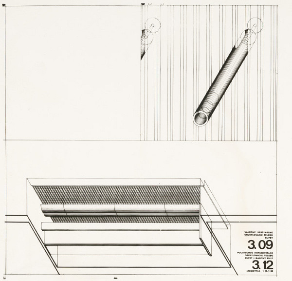 Ferdinand Milučký, Júlia Kunovská – Dom umenia v Piešťanoch. Izometrie osvetlovacích telies. 