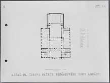Ján Kočí, Ladislav Beisetzer, Neznámy autor – Súťaž na ideové náčrty posádkového domu armády. Pôdorys 1. poschodia 