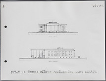 Ján Kočí, Ladislav Beisetzer, Neznámy autor – Súťaž na ideové náčrty posádkového domu armády. Západný a zadný pohľad 