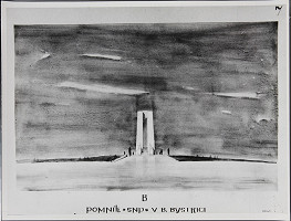 Ladislav Beisetzer, Neznámy autor – Súťaž na pomník SNP na Bánoši v Banskej Bystrici. Perspektívny pohľad zpredu 