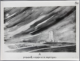 Ladislav Beisetzer, Neznámy autor – Súťaž na pomník SNP na Bánoši v Banskej Bystrici. Perspektívny pohľad diagonálny.  