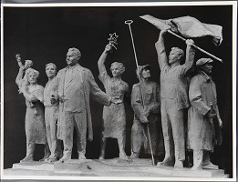 Ladislav Beisetzer, Ladislav Snopek – Súťaž na Gottwaldov pomník v Bratislave. Model súsošia. Detail. 