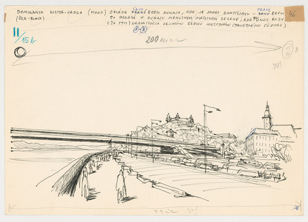 Emanuel Hruška – Rukopis knihy K tvorbe urbanistického prostredia. Bratislava - hrad, ľavý breh Dunaja, dóm, most. 