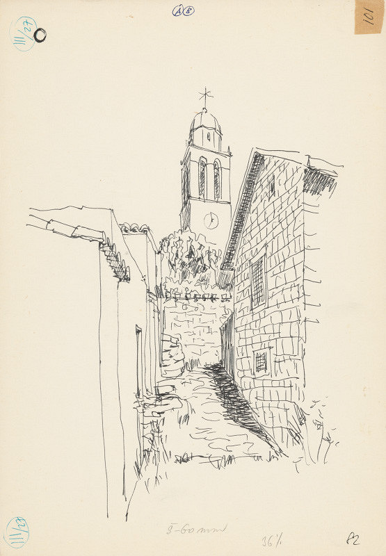 Emanuel Hruška – Rukopis knihy K tvorbe urbanistického prostredia. Adriatická oblasť - mimoosová situácia veže. 