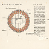 Ján Sturmayr – Rekreačné stredisko OKD na Podbanskom. Pôdorysný rez driekom ohniska. Poznámky. M 1:5. 