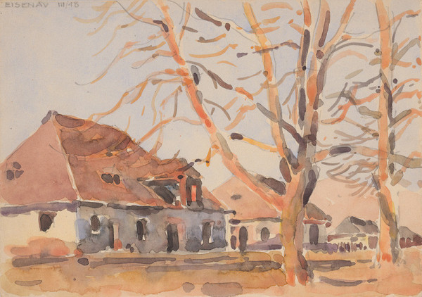 Franz Wimmer – Zo súboru akvarelov z obdobia 1916-1919. Architektúra dediny. 