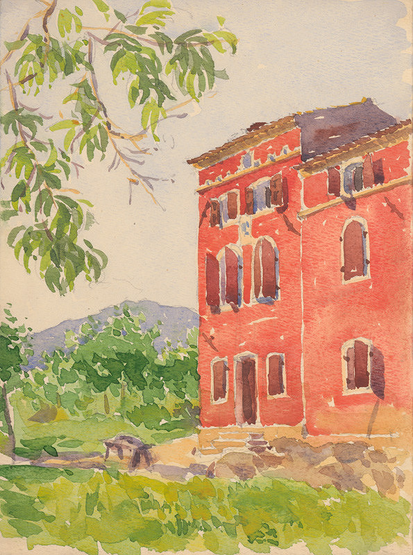 Franz Wimmer – Zo súboru akvarelov z obdobia 1916-1919. Architektúra vily. Čelný pohľad. 