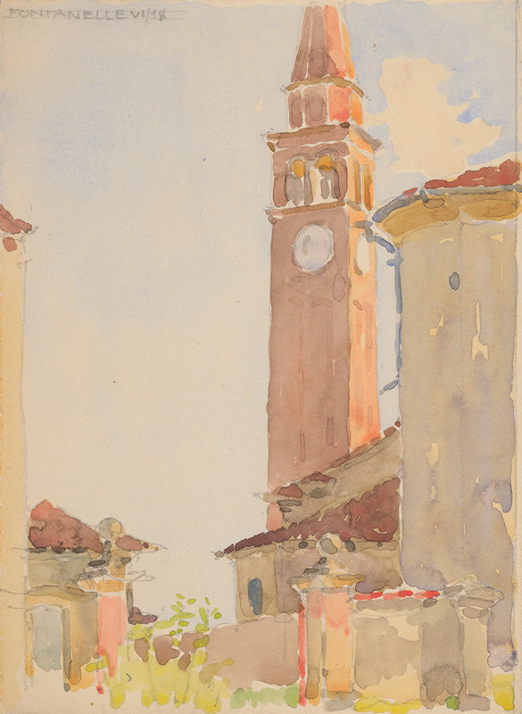 Franz Wimmer – Zo súboru akvarelov z obdobia 1916-1919. Kostolná veža. 