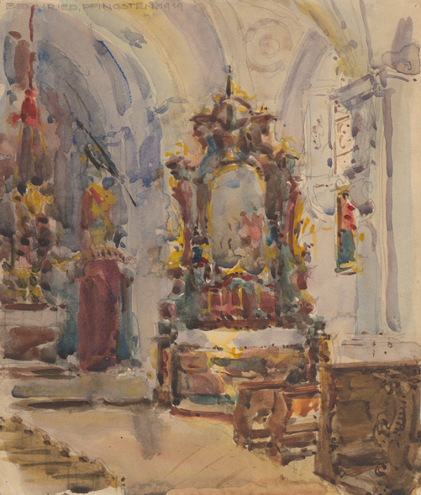 Franz Wimmer – Zo súboru akvarelov z obdobia 1916-1919. Interiér kostola. 