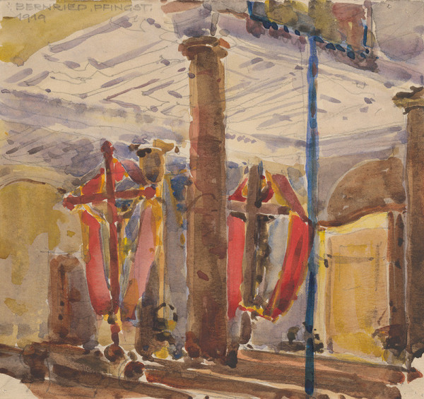 Franz Wimmer – Zo súboru akvarelov z obdobia 1916-1919. Interiér kostola s krížmi. 